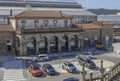 The entrance of the main train station in Santiago de Compostela, the final destination of the Camino de Santiago. Galicia, Spain.