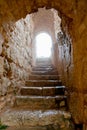 Entrance in medieval Ajlun Castle, Jordan Royalty Free Stock Photo