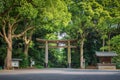 Entrance at Meiji-jingu temple in Central Tokyo. Royalty Free Stock Photo