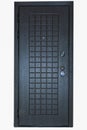 Entrance metal door  on white background. Royalty Free Stock Photo