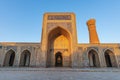 Entrance and minaret at the Kalan Mosque in Bukhara