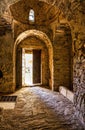 Entrance of the monastery enclosed by Davelis cave in Penteli, a mountain to the north of Athens, Greece