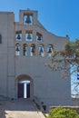 Entrance of Monastery Prophet Elias, Santorini island, Thira, Greece Royalty Free Stock Photo