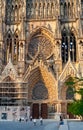 Entrance in Notre Dame Cathedral in Reims, France Royalty Free Stock Photo