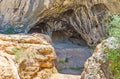 Entrance o Karain cave, Yagca, Turkey