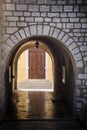 Entrance at old castle Royalty Free Stock Photo