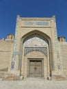 Entrance of an old closed madrasah to Bukhara in Uzbekistan.