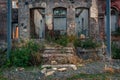 Entrance in old ruined abandoned house Royalty Free Stock Photo