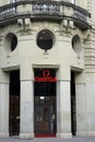 Entrance of Omega store in historic building in Zurich on the main and most expensive street in town.