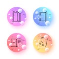 Entrance, Open door and Inspect minimal line icons. For web application, printing. Vector