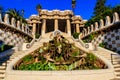 Entrance of Park Guell designed by Antoni Gaudi in Barcelona, Spain