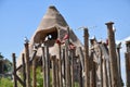 Entrance of the Pigeon Valley with colorful clay pigeons in Goreme National Park, Cappadocia, Turkey Royalty Free Stock Photo