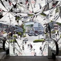 Entrance of Plaza building, Tokyu Plaza Omohara is a fashion theme park department store for the trendiest fashion located in