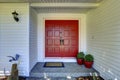 Entrance porch with red door