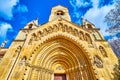 The entrance portal to Jak Chapel in Vajdahunyad Castle of Budapest, Hungary