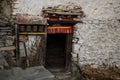 Entrance Praken Gompa over Manang village Royalty Free Stock Photo