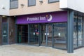 the entrance of a premier inn hotel in Portsmouth City centre Royalty Free Stock Photo