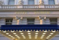 Entrance of the prestigious Hotel Atlantic in Hamburg Germany Europe with pages in the sunlight