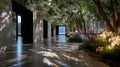Entrance Projection: Botanical Light Reflected in Lobby Floor Royalty Free Stock Photo