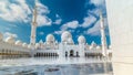 Sheikh Zayed Grand Mosque timelapse hyperlapse located in Abu Dhabi - capital city of United Arab Emirates. Royalty Free Stock Photo