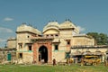 Entrance of Ramnagar fort with colorful incredible detailed architecture Royalty Free Stock Photo