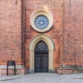 Entrance of Riddarholmen Church, Riddarholmshamnen island, old city, Gamla stan, Stockholm, Sweden Royalty Free Stock Photo