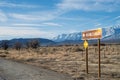 Entrance sign for Manzanar concentration camp California Royalty Free Stock Photo