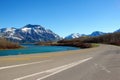 Entrance Road to Waterton Lakes National Park in the Canadian Rocky Mountains, Alberta, Canada