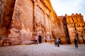 Entrance in rock cave Petra, Jordan