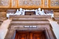 Entrance of the Roman Catholic church Chiesa della Beata Vergine del Giglioin in Bergamo. Italy
