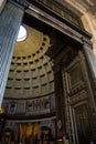 Entrance Rome Italy Pantheon Corner View Ceiling Door