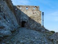 The entrance of Rozafa Castle. Royalty Free Stock Photo