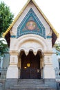 Entrance and Saint Nikolai Fresco in front the