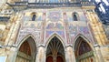 The entrance of the saint vitus cathedral in prague castle in winter