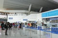 The entrance with security system of new railway station Royalty Free Stock Photo