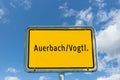 Entrance sign for Auerbach in Vogtland Royalty Free Stock Photo