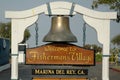 Entrance sign and bell in Marina Del Rey, California