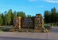 Entrance sign of the Bryce Canyon National Park, Utah Royalty Free Stock Photo