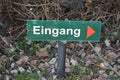 entrance sign in German language, Eingang