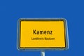 Entrance sign for Kamenz in Saxony germany Royalty Free Stock Photo