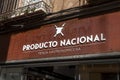 Entrance and sign of Producto Nacional, a local food and beverage store in Segovia, Spain Royalty Free Stock Photo