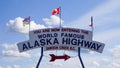 Entrance Sign to the Alaska Highway Royalty Free Stock Photo