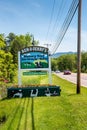 Entrance Sign to Ben & Jerry`s Ice Cream Factory in Waterbury VT USA