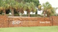 entrance sign to bhp's port hedland iron ore shipping facility