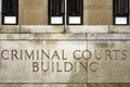 Entrance sign to the criminal court buildings in New York (USA Royalty Free Stock Photo