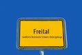 Entrance sign to Freital in Saxony germany Royalty Free Stock Photo