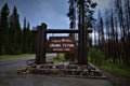 Entrance sign to grand Teton National Park north of Jackson Wyoming Royalty Free Stock Photo