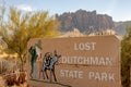 Apache Junction, AZ / USA - October 7 2020: Entrance sign to the Lost Dutchman State Park in Apache Junction, Arizona, USA Royalty Free Stock Photo