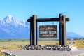 Entrance sign to to Grand Teton National Park Royalty Free Stock Photo