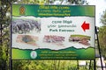 Entrance sign in Udawalawe National Park, Sri Lanka